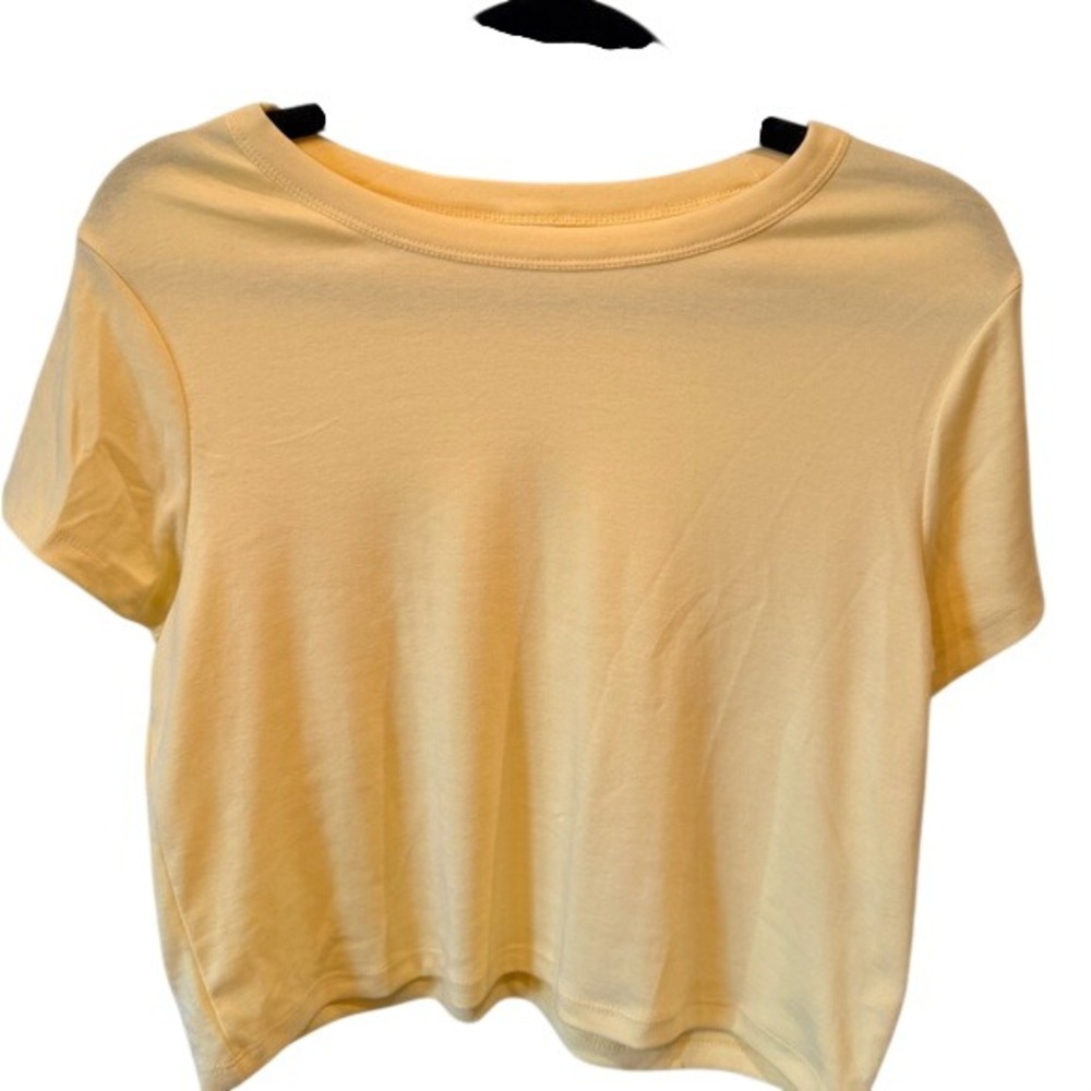 Abound Yellow Mellow Cropped T Shirt Tee Top XL Cotton Blend - Picture 2 of 7